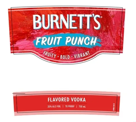 Burnett's Fruit Punch label