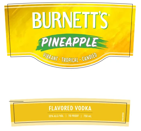 Burnett's Pineapple label
