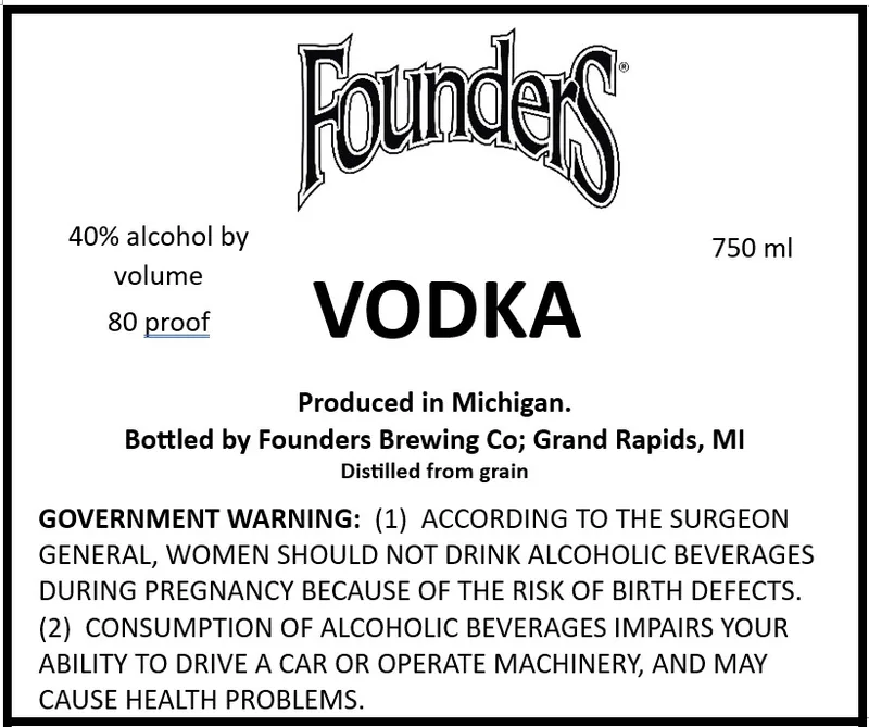 Founders Vodka label