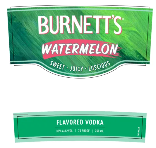 Burnett's Watermelon label