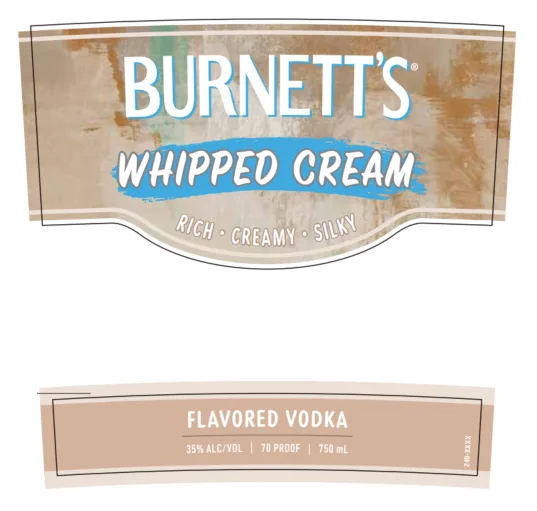 Burnett's Whipped Cream label