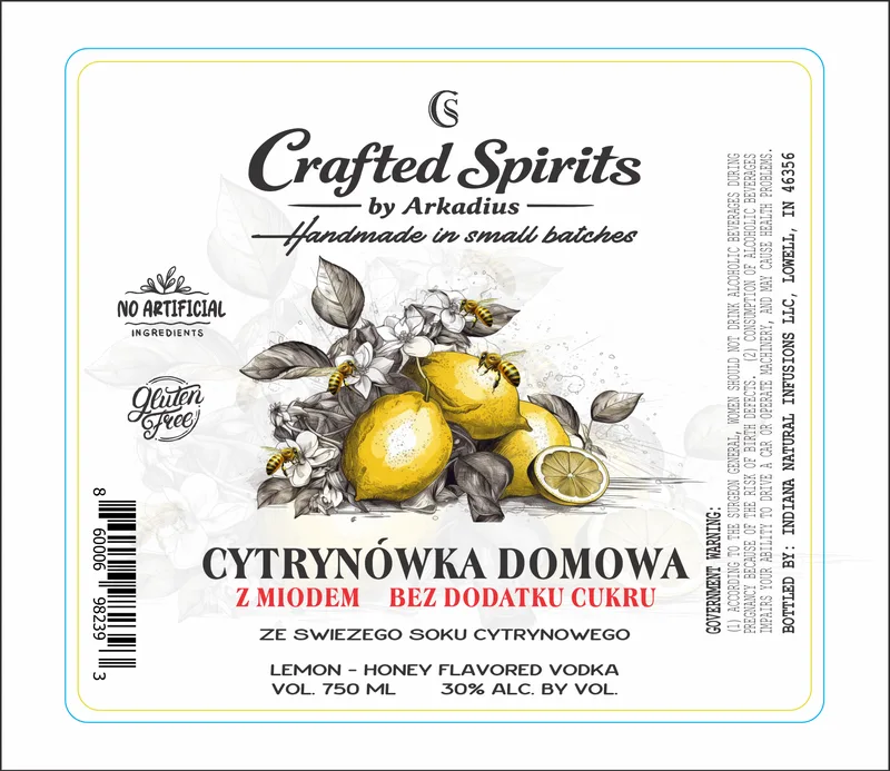 Crafted Spirits By Arkadius Cytrynowka Domowa Z Miodem label