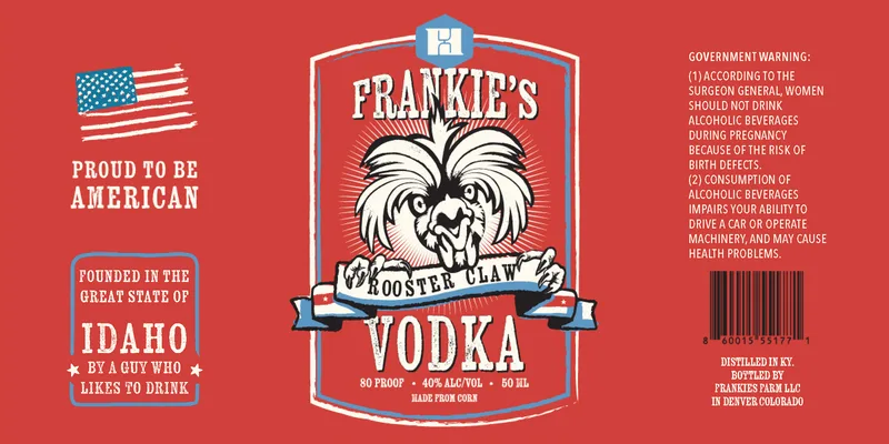 Frankie's Rooster Claw label
