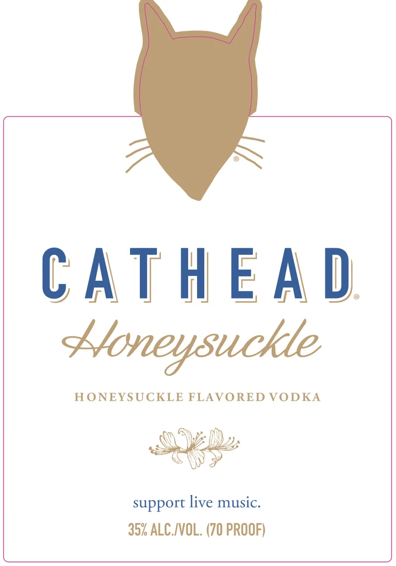 Cathead Honeysuckle Flavored Vodka label